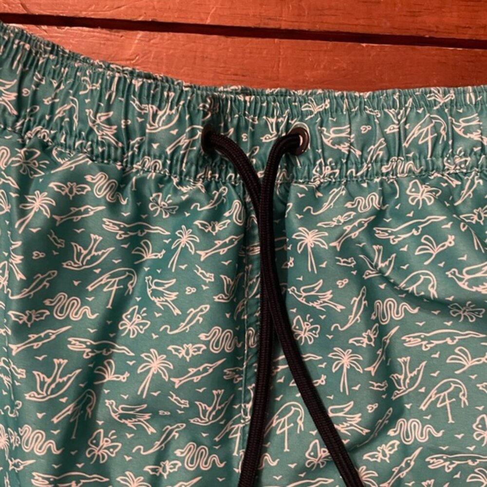 Perry Ellis Green Swim Trunks - Picture 3 of 9